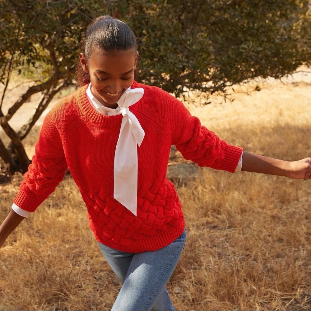Pearl by Lela Rose Crewneck Cable Knit
